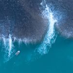 aerial view of the ocean