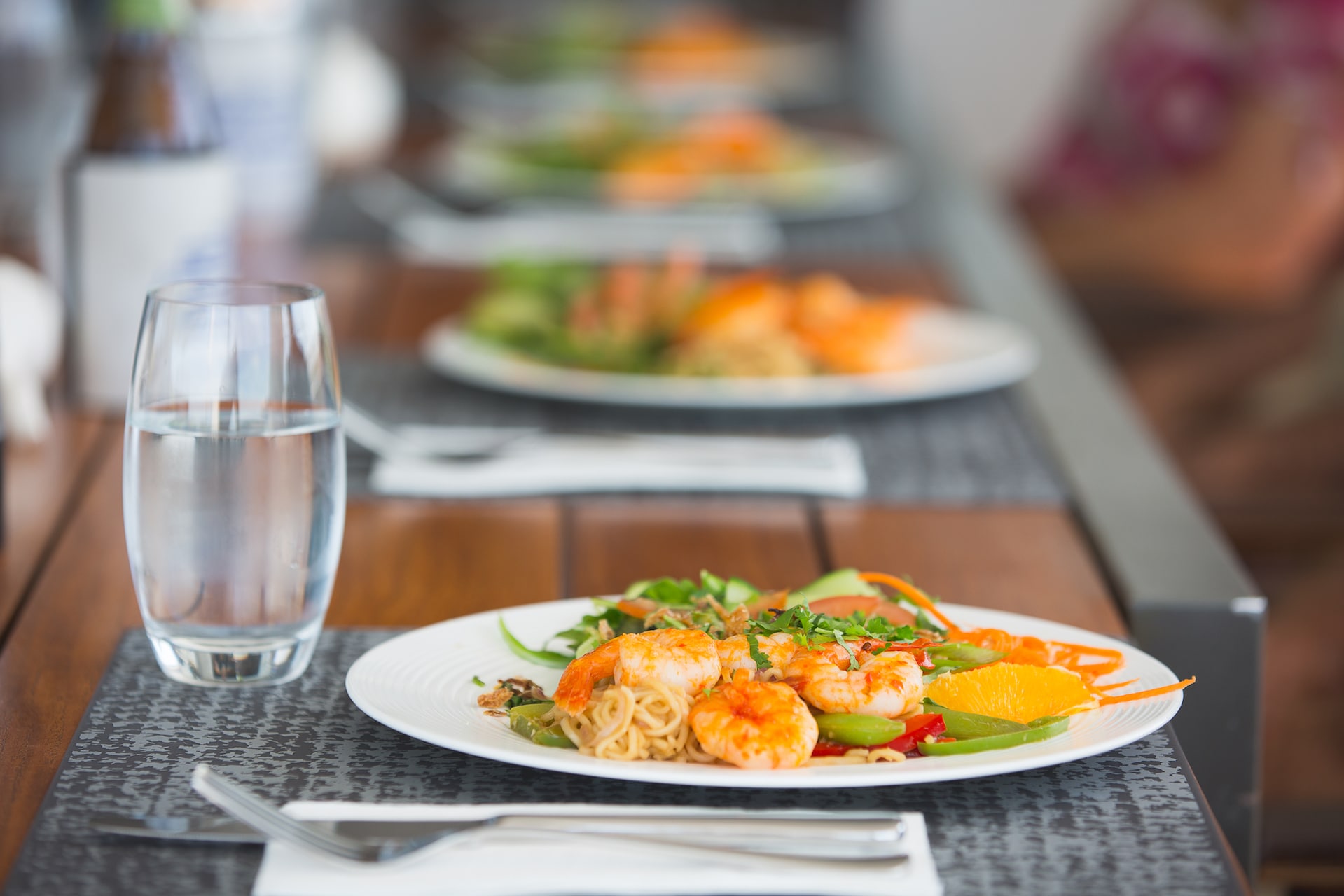 Healthy prawn lunch