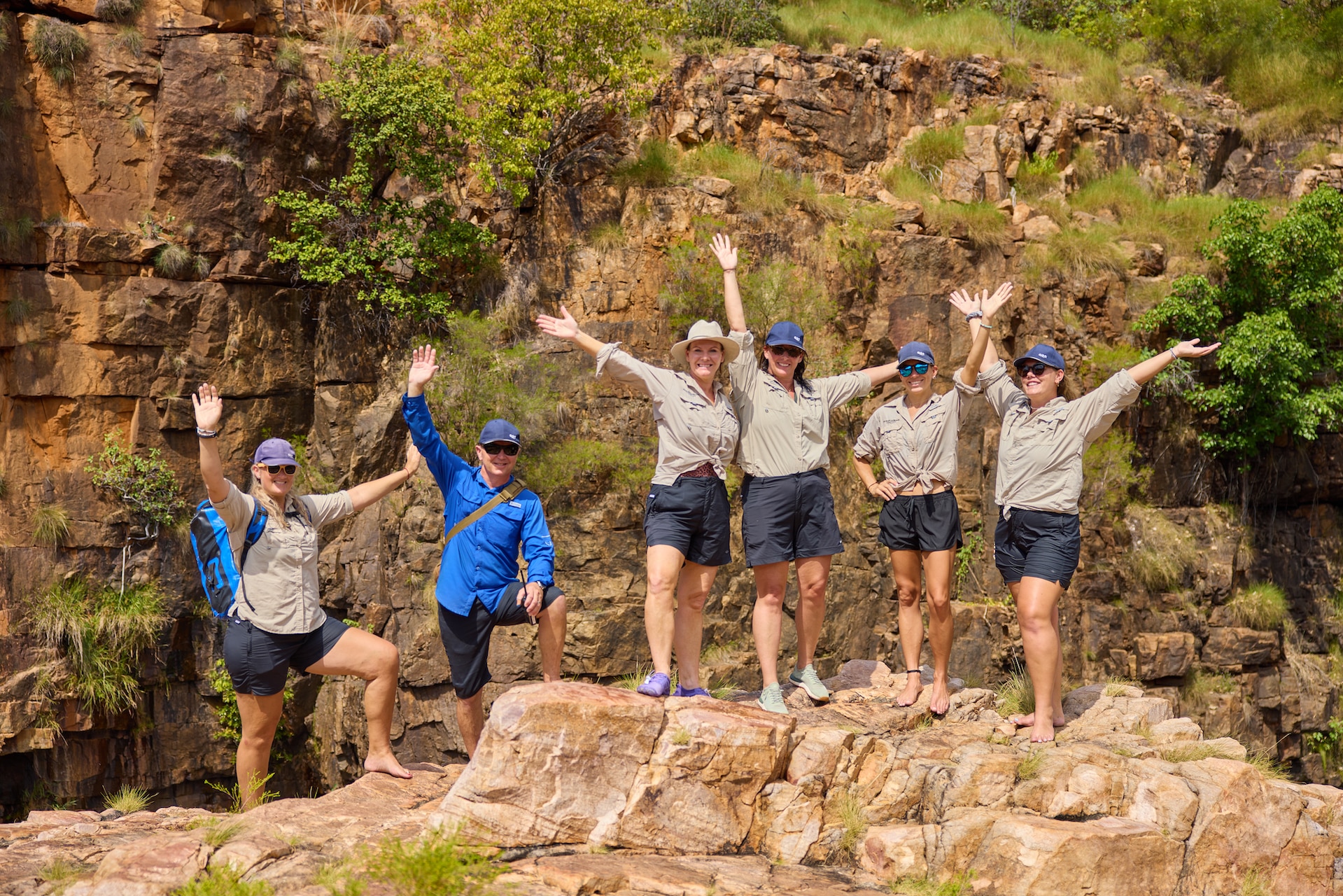 Group of tourists taking a photo in the Kimberley
